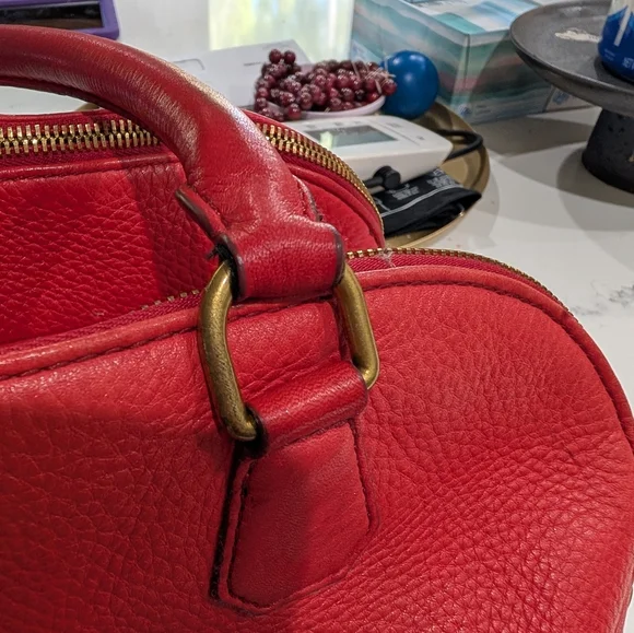 Large Red J.Crew Biennial Satchel - Picture 11 of 14